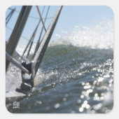 Gangboord onder water, actie. vierkante sticker (Voorkant)