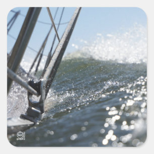 Gangboord onder water, actie. vierkante sticker