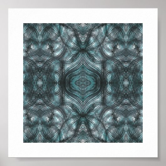 Gangen Groen Abstracte Aquarel Kunst Poster (Voorkant)