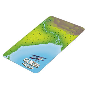 Ganges India kaart reisposter Magneet