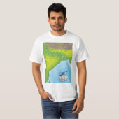Ganges India kaart reisposter T-shirt (Voorkant volledig)