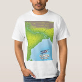 Ganges India kaart reisposter T-shirt (Voorkant)