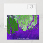 Ganges River Delta Satellite Afbeelding - India Briefkaart (Voorkant / Achterkant)
