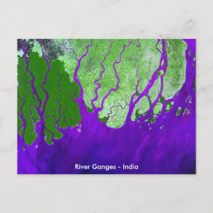 Ganges River Delta Satellite Afbeelding - India Briefkaart