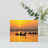 Ganges River, foto van het picturesque landschap Briefkaart (Staand voorkant)