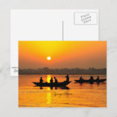 Ganges River, foto van het picturesque landschap Briefkaart (Voorkant / Achterkant)