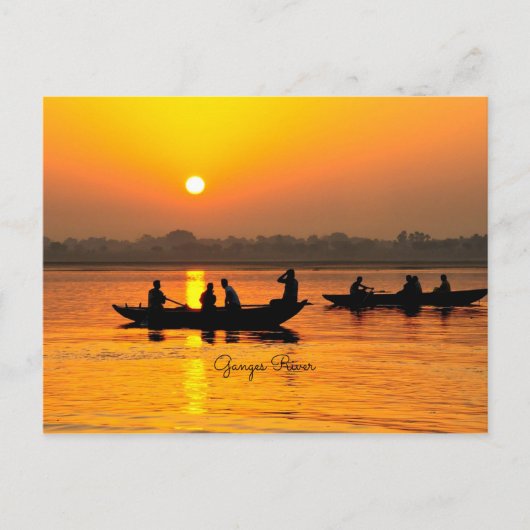 Ganges River, foto van het picturesque landschap Briefkaart (Voorkant)