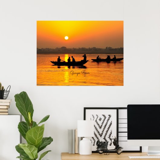Ganges River, picturesque Poster (Thuiskantoor)