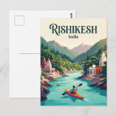 Gangesrivier Rishikesh India Briefkaart (Voorkant / Achterkant)