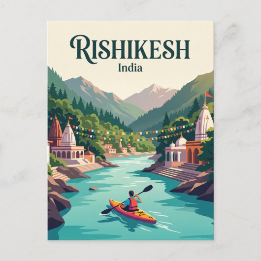 Gangesrivier Rishikesh India Briefkaart (Voorkant)