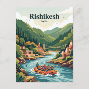 Gangesrivier Rishikesh, India Briefkaart
