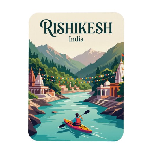 Gangesrivier Rishikesh India Magneet (Verticaal)