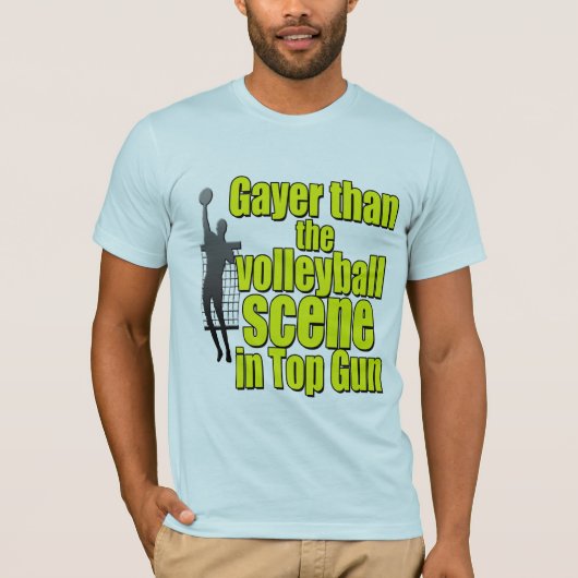gangetje dan de volleybalscène boven het pistool t-shirt (Voorkant)