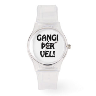 GANGI ÞÉR VEL! SUCCES! IJslandse taal Horloge