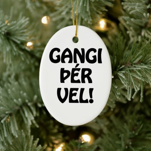 GANGI ÞÉR VEL! SUCCES! IJslandse taal Keramisch Ornament (Boom)