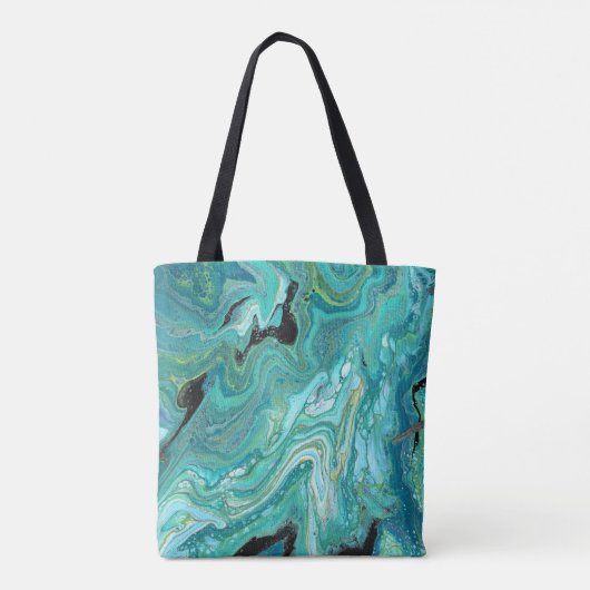 Gangs Back 1 Rustgevende Blauw Groene Abstracte Ca Tote Bag (Achterkant)