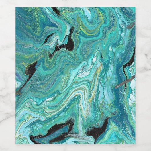 Gangs Back 1 Rustgevende Blauw Groene Wijnfles Lab Wijn Etiket (Enkel label)