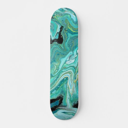 Gangs Back 1 Vloeibaar Groen Abstract Skateboard D (Voorkant)