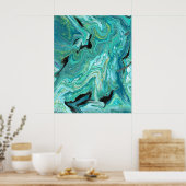 Gangs Back 1 Vloeibare Groene Abstracte Print (Keuken)
