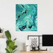 Gangs Back 1 Vloeibare Groene Abstracte Print (Thuiskantoor)