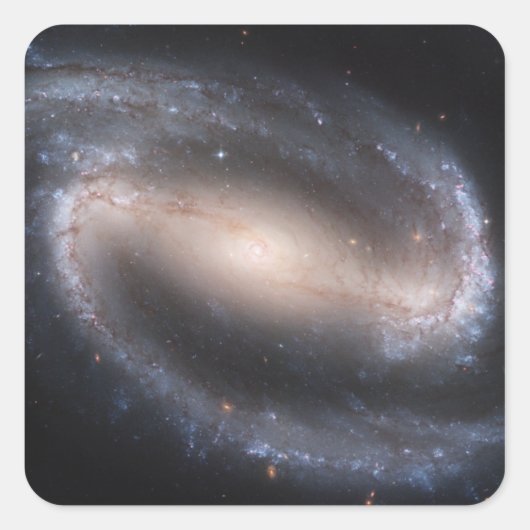Gangspiral Galaxy NGC 1300 Vierkante Sticker (Voorkant)