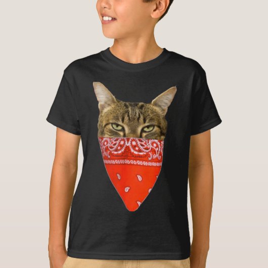Gangsta Cat Shirt Funny Red Band Kitty Cat For Men (Voorkant)