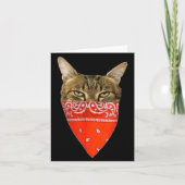 Gangsta Cat Shirt Funny Red Band Kitty Cat For Men Kaart (Voorkant)