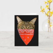 Gangsta Cat Shirt Funny Red Band Kitty Cat For Men Kaart (Gele Bloem)