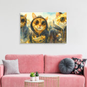 Gangsta Cats Canvas Afdruk (Insitu (Woonkamer))
