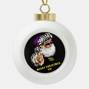 Gangsta Claus kerstboomversiering Keramische Bal Ornament