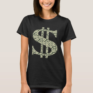 Gangsta Dollar Sign Cool Hip Hop Rap Geld T-shirt