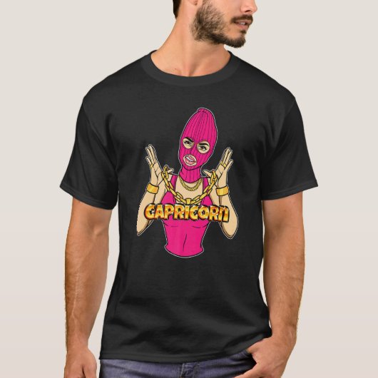 Gangsta Girl Capricorn Mask Gangster Woman with T-shirt (Voorkant)