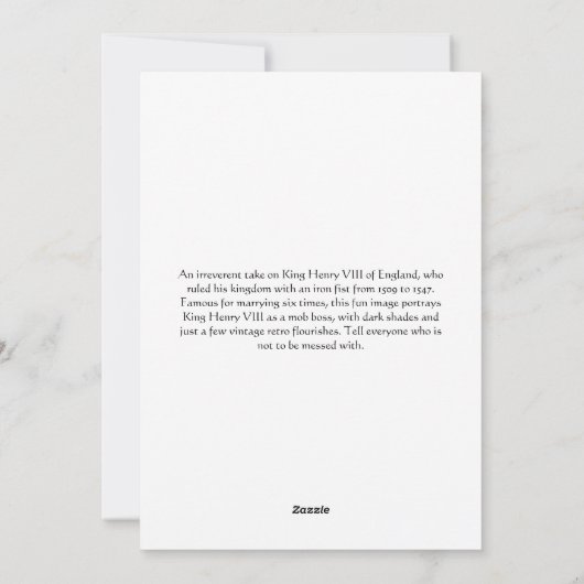 Gangsta Henry VIII Feestdagenkaart (Achterkant)