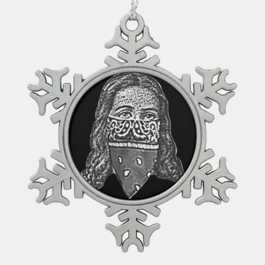 Gangsta Jesus Tin Sneeuwvlok Ornament (Voorkant)