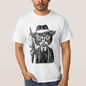Gangsta-kattenpistool T-shirt (Voorkant)