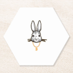 Gangsta Konijn Bitcoin TShirt Crypto Coin Mi Kartonnen Onderzetters