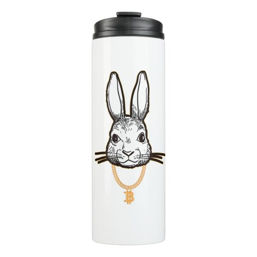 Gangsta Konijn Bitcoin TShirt Crypto Coin Mi Thermosbeker (Voorkant)