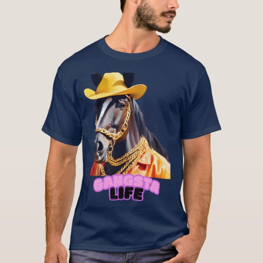 Gangsta Life Horse grappig T-shirt (Voorkant)