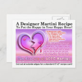 Gangsta of Love Valentijnsdag Martini Recept Kaart (Voorkant / Achterkant)
