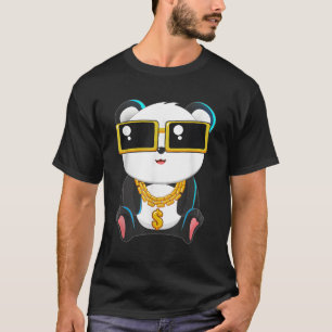 Gangsta Panda Beer Bling Bling Hip Hop Muziek T-shirt