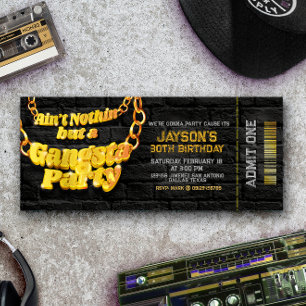 Gangsta Party - Hiphop Theme Ticket Uitnodiging