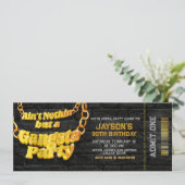 Gangsta Party - Hiphop Theme Ticket Uitnodiging (Staand voorkant)