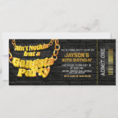 Gangsta Party - Hiphop Theme Ticket Uitnodiging (Voorkant)