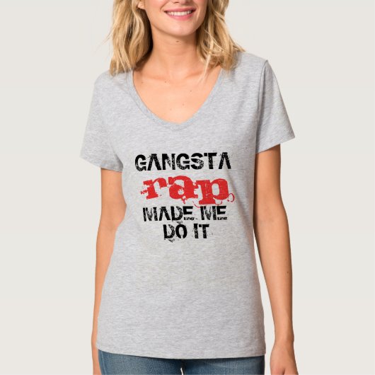 Gangsta rap liet me het doen, grappig T-shirt desi (Voorkant)