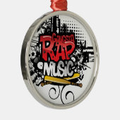 Gangsta Rap Music Metalen Ornament (Rechts)