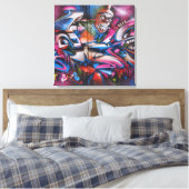 Gangsta-rapper stedelijke graffiti Straatkunst Canvas Afdruk (Insitu (Slaapkamer))