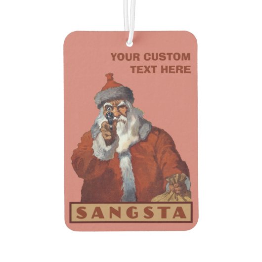 Gangsta Santa aangepaste auto luchtverfrisser (Achterkant)
