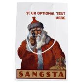 Gangsta Santa aangepaste geschenktas Medium Cadeauzakje (Achterkant)