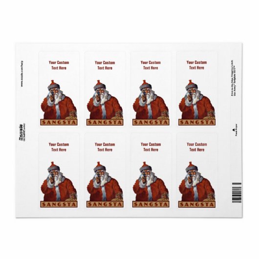Gangsta Santa aangepaste labels (Full Sheet)