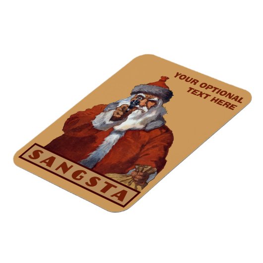 Gangsta Santa aangepaste magneet (Linkerzijde)